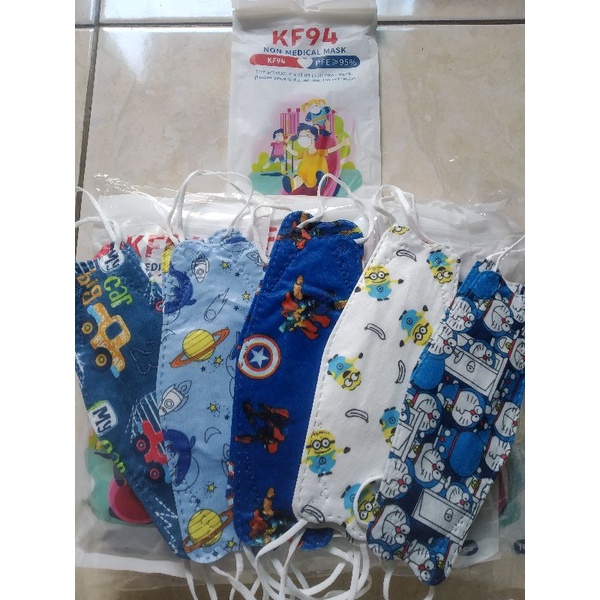 masker KF 94 anak motif cewek cowok isi 10 pcs