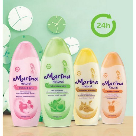 Marina hand &amp; body lotion natural 185-200-350ml