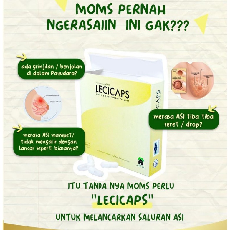 LECICAPS ECER PER CAPSUL/ Obat pelancar ASI mampet/ grinjilan/ mastitis/FENUCAPS PLUS ORIGINAL/Lecicaps official