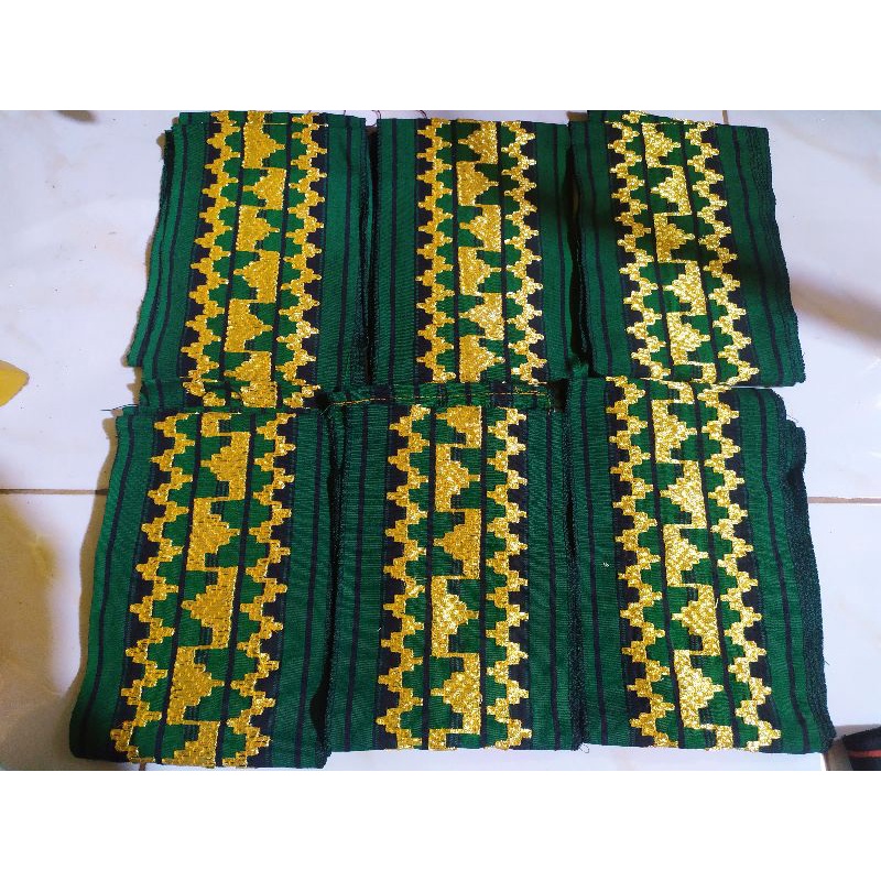 Bisban / Selendang Tapis Lampung Motif Abung Murah-Tajuk Ketik Hijau