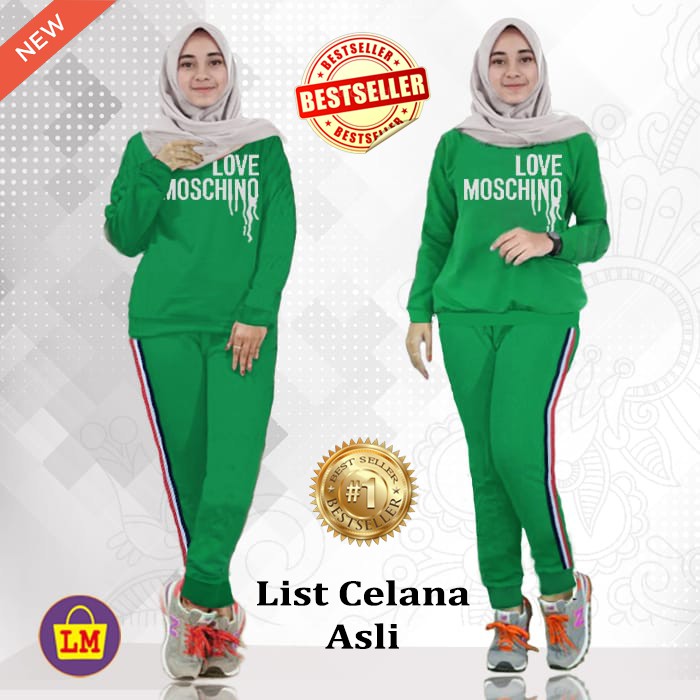 LMS 8100 - Baju Setelan Wanita Set LOVE Super Jumbo Terbaru,Terkini,Terlaris dan Termurah