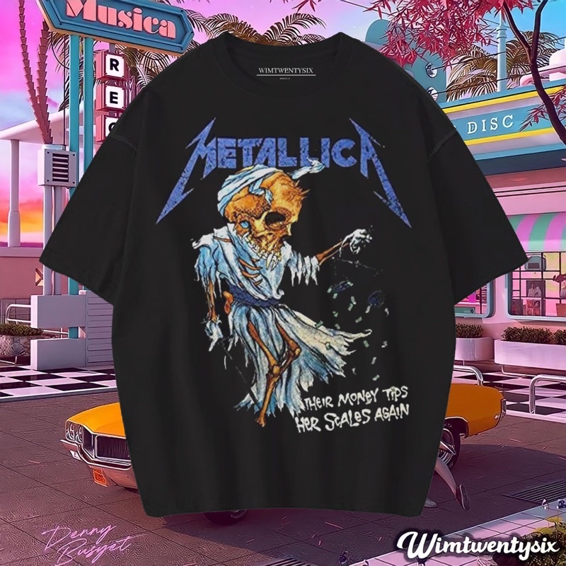 KAKS BAND METALLICA THEIR MONEY TOUR VINTAGE TEE ( OVERSIZE DARK GREY T-SHIRT )