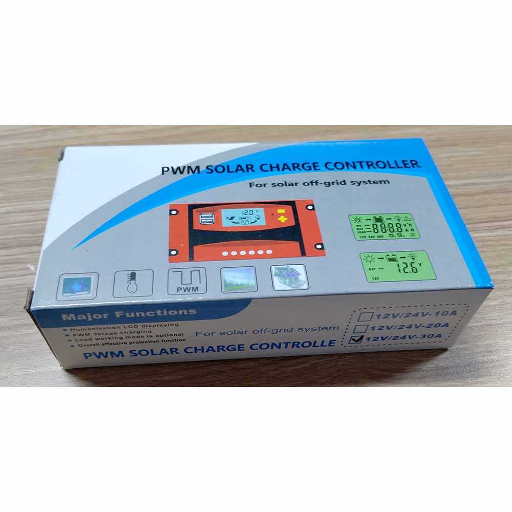 Sollar Charger Controller Dual Usb 12V/24V 10A, 20A, 30A Panel Surya LCD