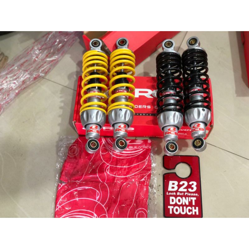 Shock rcb a2 series silver series bebek 280mm jupiter z f1 f 1 zr kuning hitam absorber racingboy