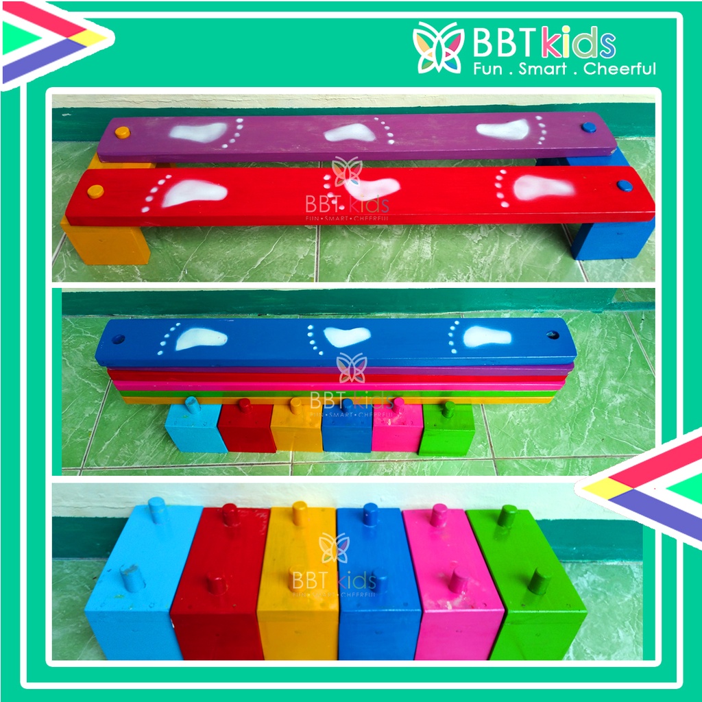 PAPAN TITIAN PAPAN KESEIMBANGAN BALANCE BEAM MAINAN EDUKKATIF ANAK KAYU SOLID