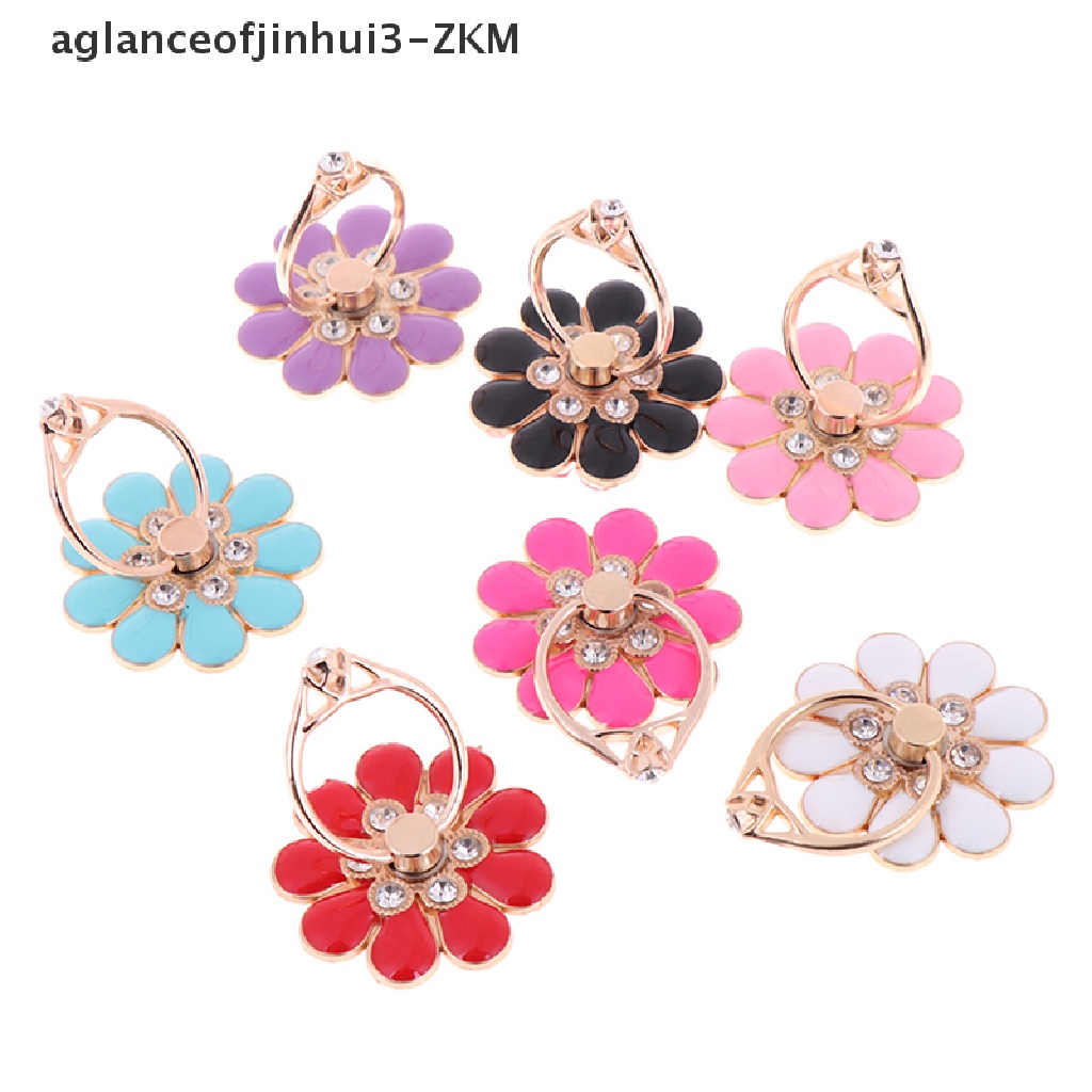 [AGID] Flower finger ring smartphone colorful metal stand holder phone holder stand  [zkm]