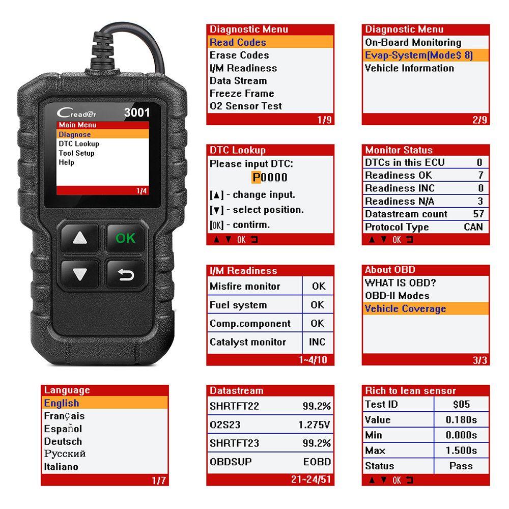 Populer Code Reader Portable X431 Full OBDII Creader3001