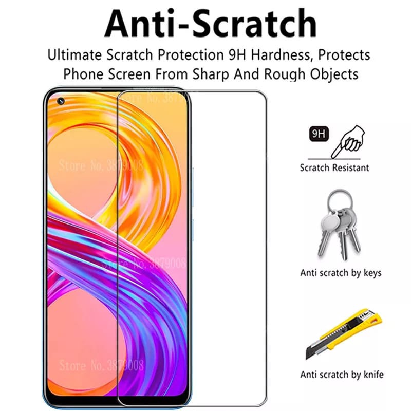 PROMO 2 in 1 Tempered Glass REALME 8 Pro + TG CAMERA Anti Gores Kaca Full Layar FULL COVER BENING