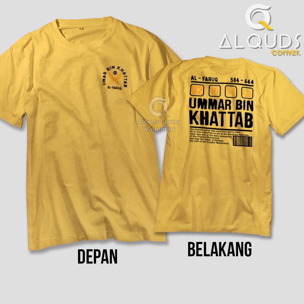 Kaos Dakwah Islami Khalifah UMAR BIN KHATTAB Second Caliph / Baju Distro Santri Tokoh Muslim / 8120-6