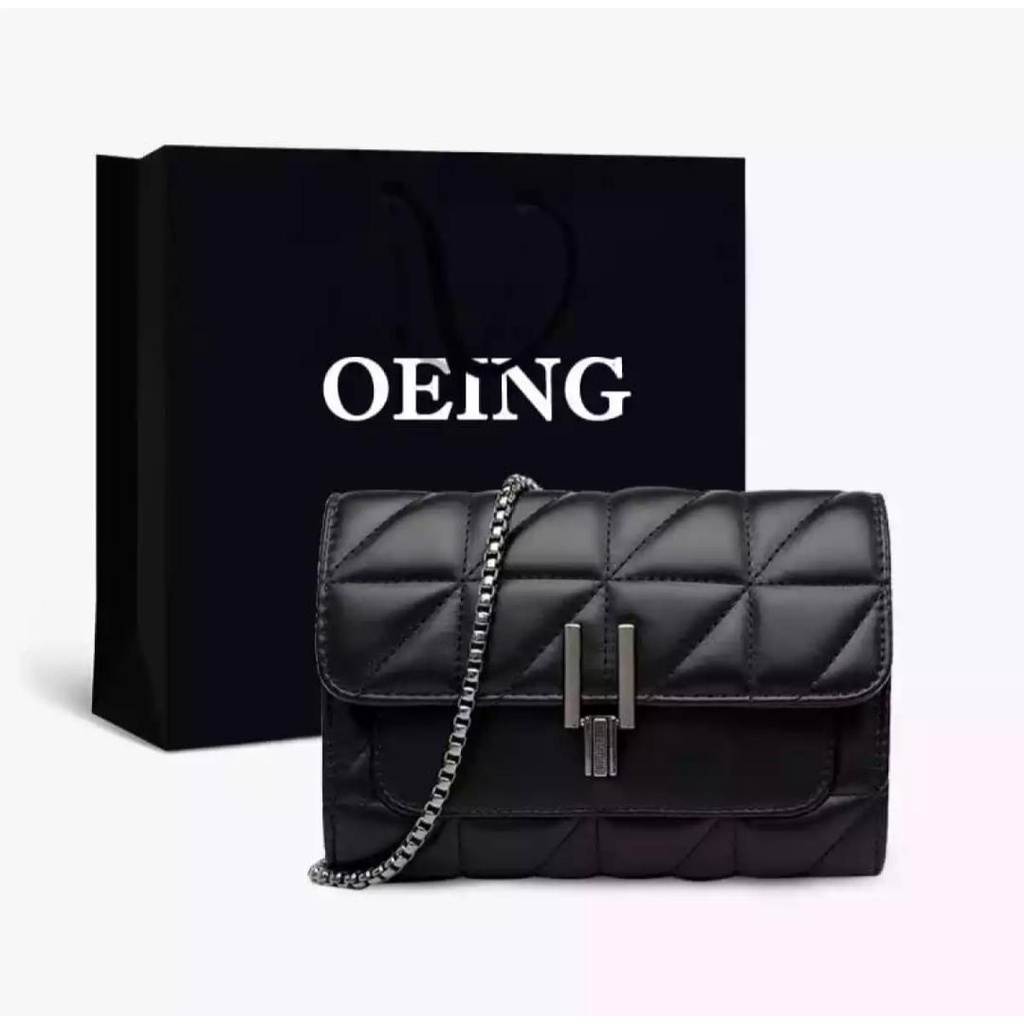 GA- Promo COD Tas selempang wanita Bordir emboss mewah import murah tas rantai ulir baru korea sling