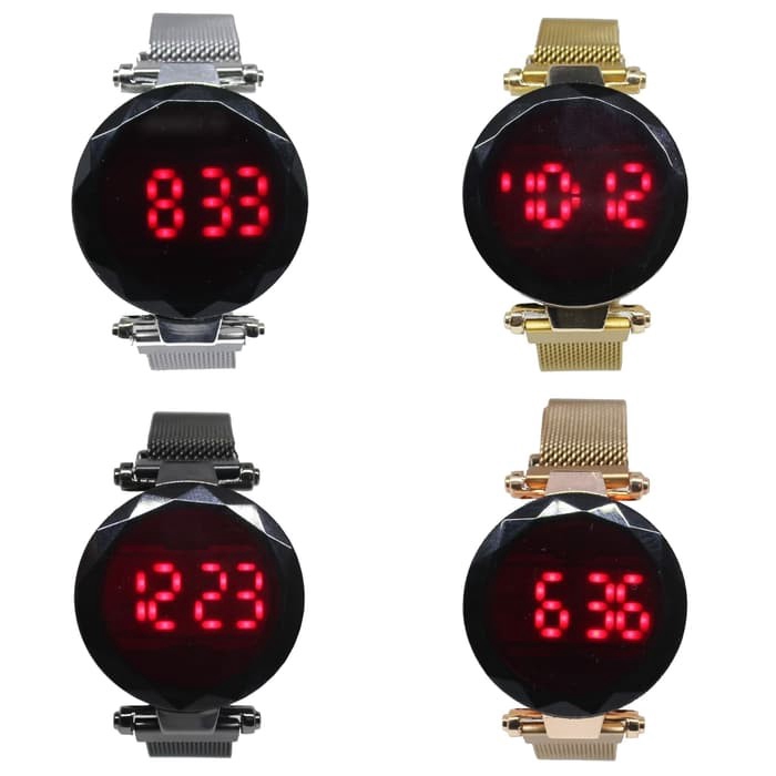 JAM TANGAN DIGITAL LED BULAT TALI PASIR