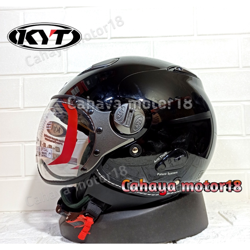 HELM KYT ELSICO HITAM GLOSSY | HALF FACE