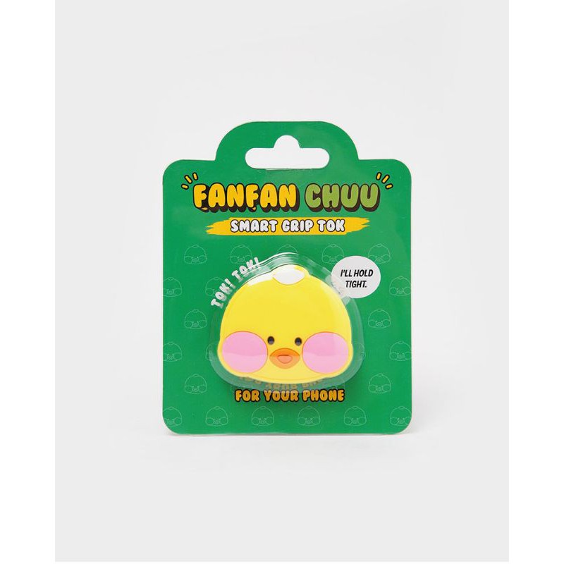 READY STOCK ORIGINAL CHUU - MERRY FANFAN HAPPY SMILE SMART GRIP TOK - YELLOW DUCK