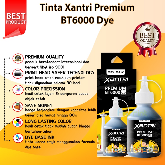 Tinta Brother BT Series BT-6000BK BT5000C BT5000Y BT5000M BT5000K Ori