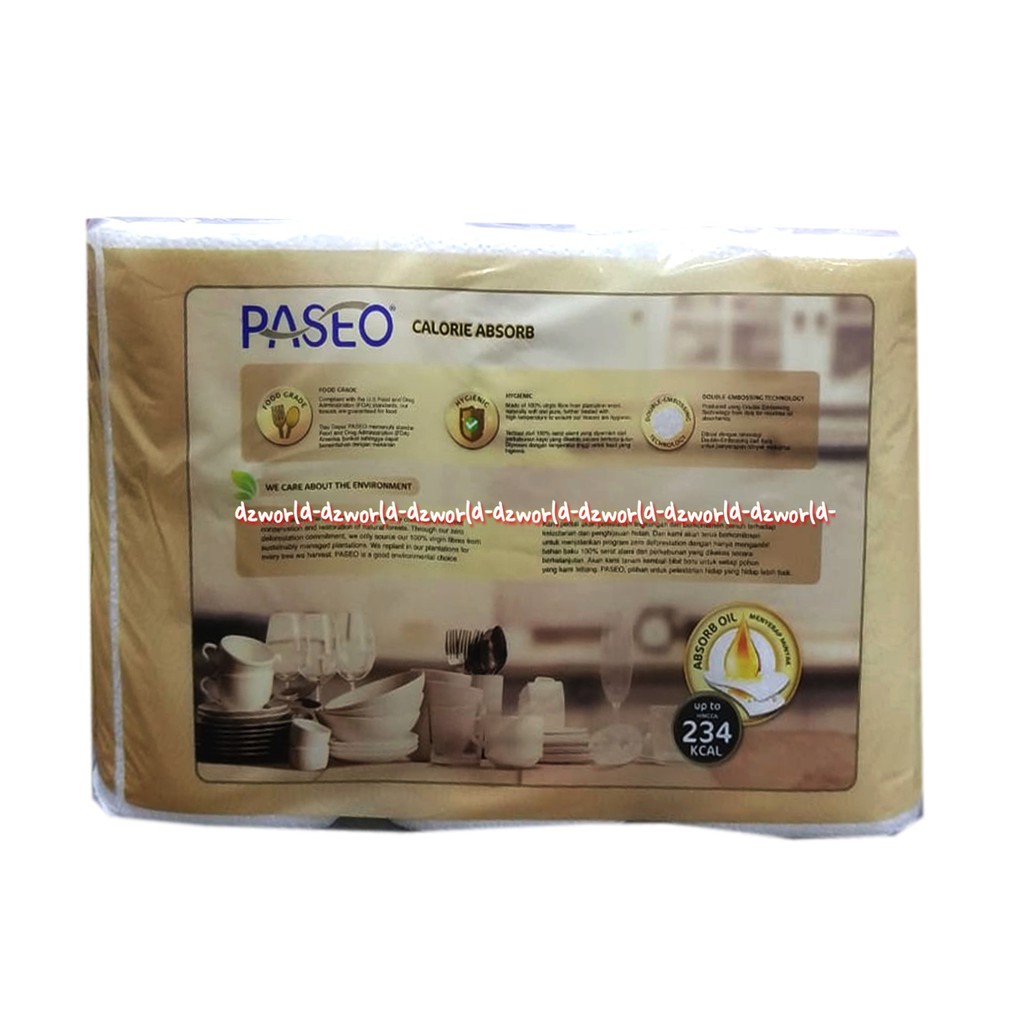 Paseo Ultra Strong &amp; Absorbent Tissue Tisu Roll Untuk Makanan 3 Roll Kitchen Tissue Serap Minyak Rolls Gulung