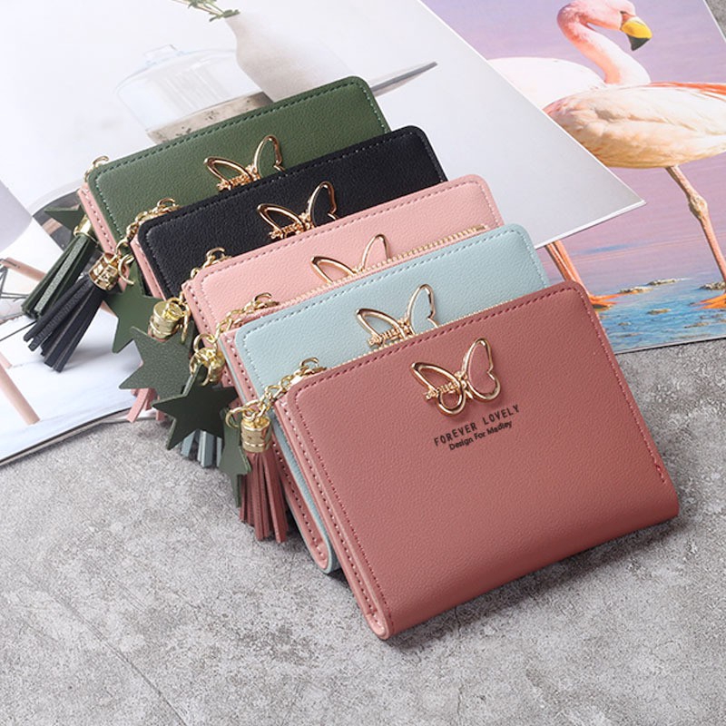 (FY) COD Dompet  import dompet wanita dompet Pendek  Wanita D63 import Murah Lipat Kecil