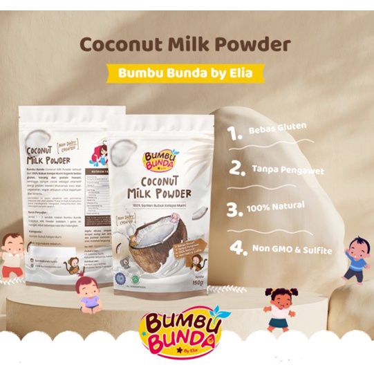 Bumbu Bunda santan by Elia Organic Coconut Milk Powder Santan Bubuk Organik 100% Kelapa Murni Non Pengawet Gluten Free Sumber Serat