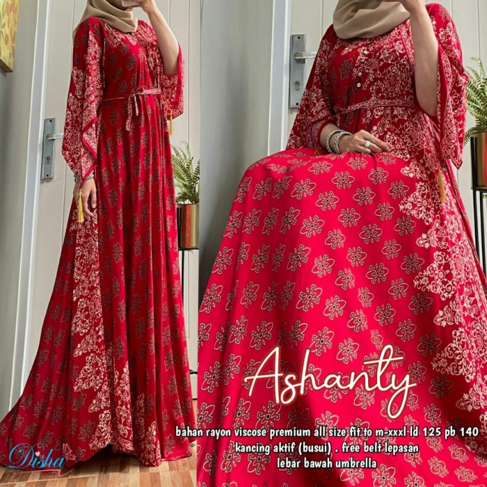gamis kaftan homedress ashanty maxy dress gaun rayon viscose terbaru