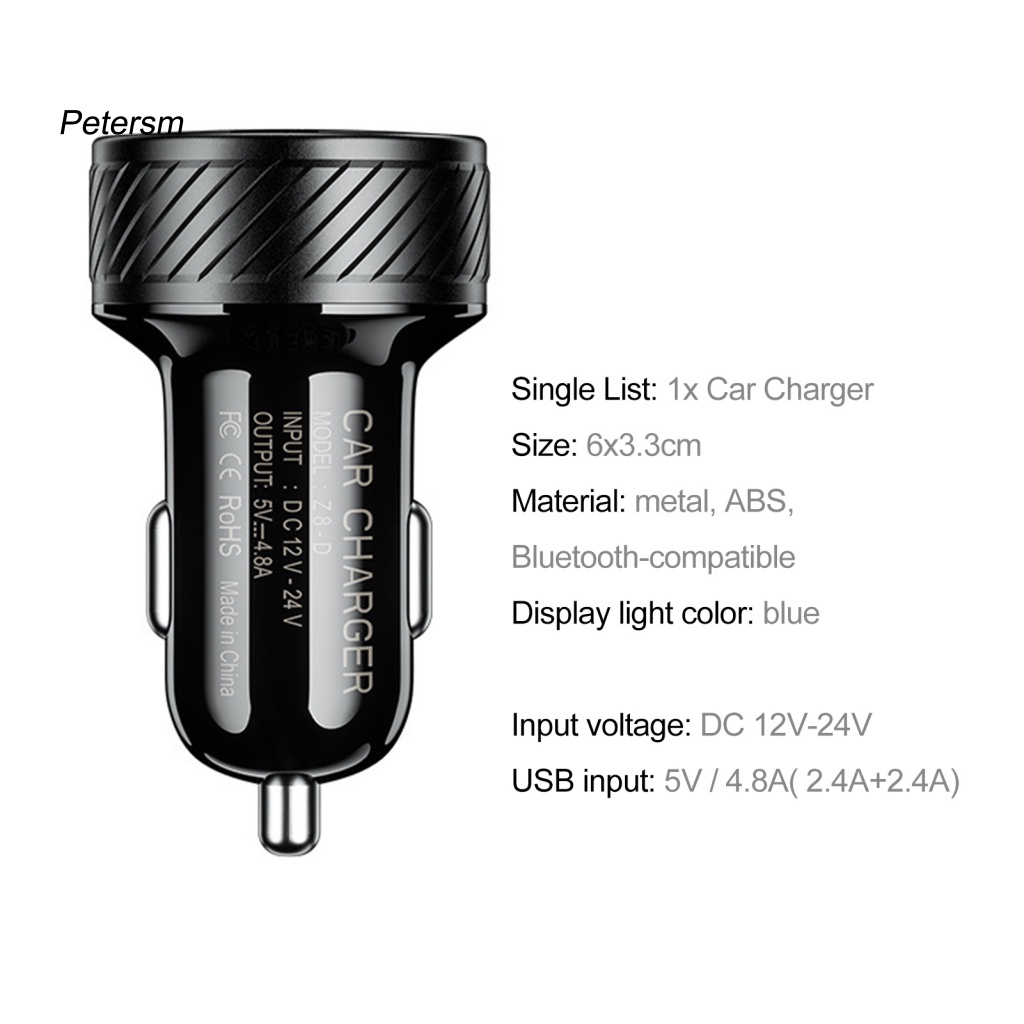 Adapter Charger Mobil PP Dengan Power ON / OFF + Lampu LED