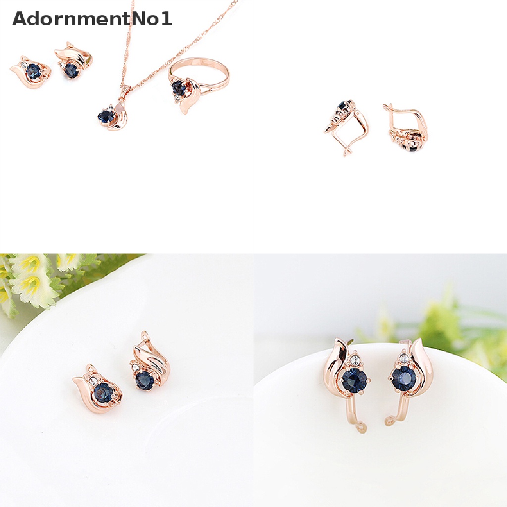 (AdornmentNo1) Set Kalung + Anting + Cincin Lapis Emas Untuk Wanita