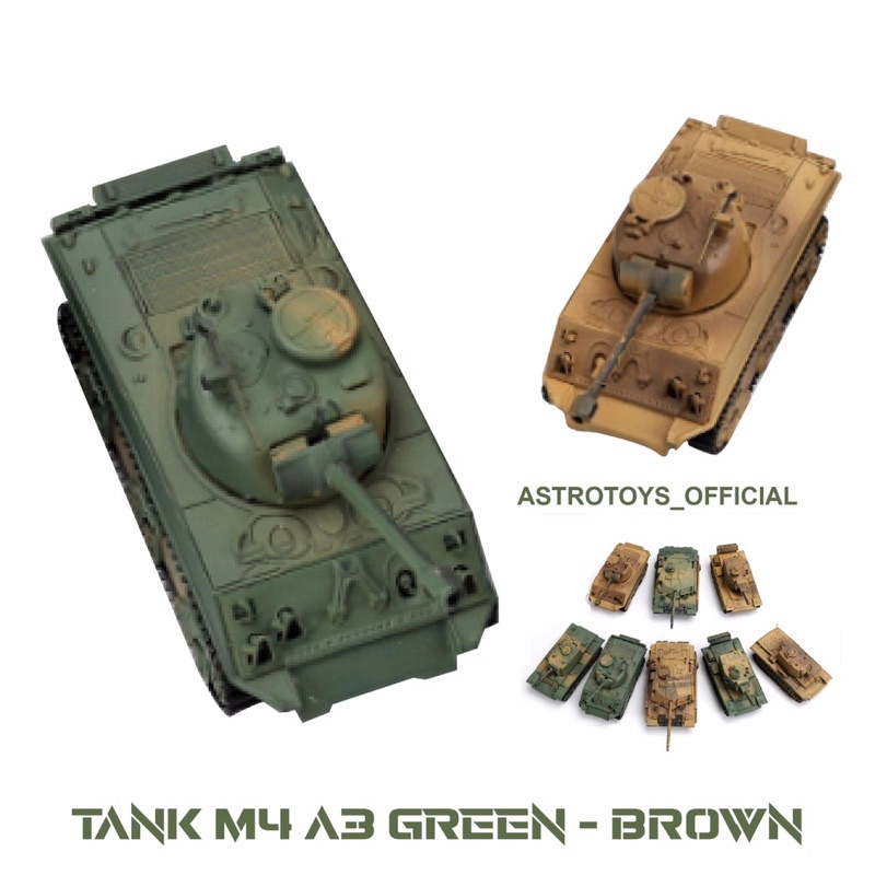 MAINAN TANK / DIECAST / MINIATUR (TANK M4A3 BROWN)