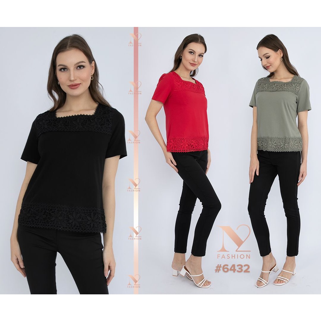 N2 Blouse Semi Brokat 6432