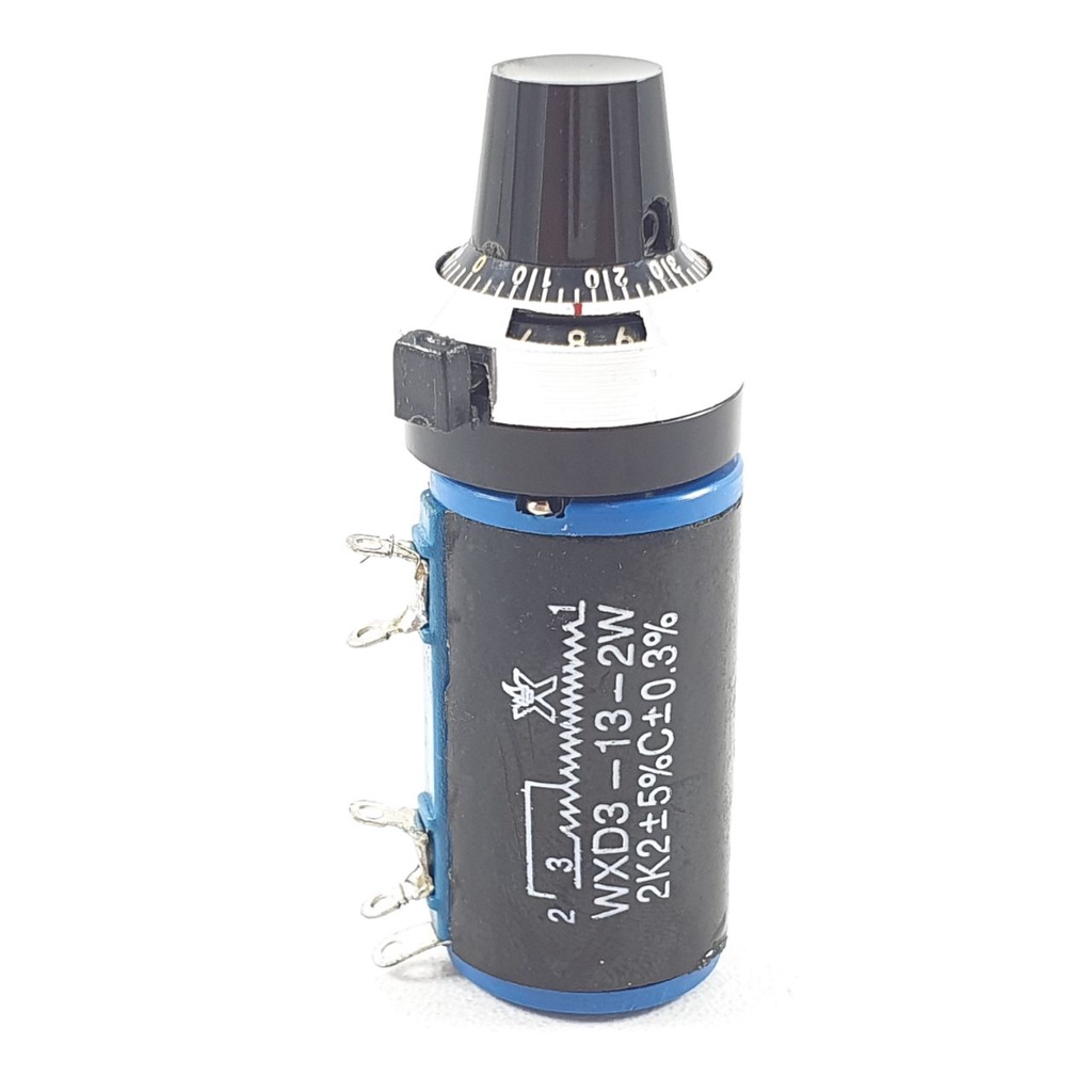 Potensio Wirewound 10 Putaran WXD313 2W 2k2 Microfire Multiturn Presisi WXD3-13 2 Watt
