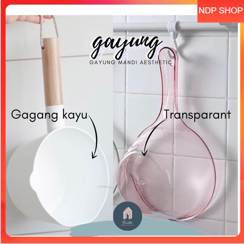 GAYUNG TRANSPARANT BENING PUTIH GAGANG KAYU / GAYUNG AESTHETIC TRANSPARAN MINIMALIS