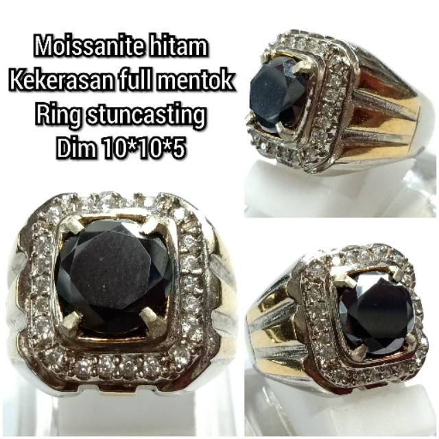 CINCIN BATU MOISSANITE HITAM