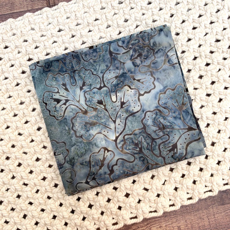 Perca kain katun batik bali - batik smoke - indigo