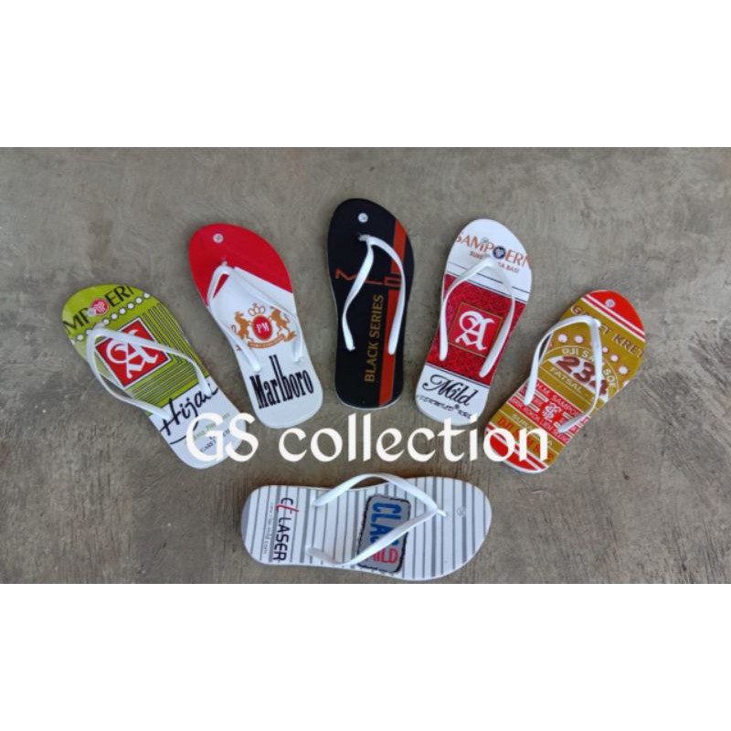 sandal motif rokok/pusat sandal murah meriah