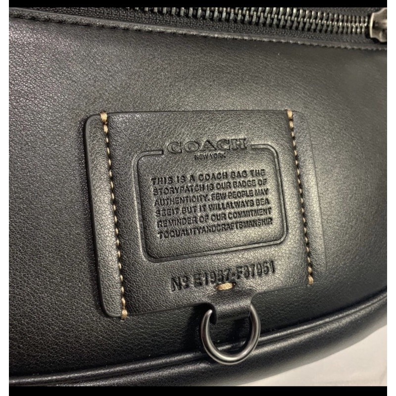 tas waistbag pria cowok coc black tag plain original
