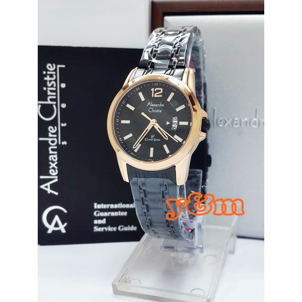 Jam Tangan Wanita Alexandre Christie AC 8325 LD BLRG Original Stainles