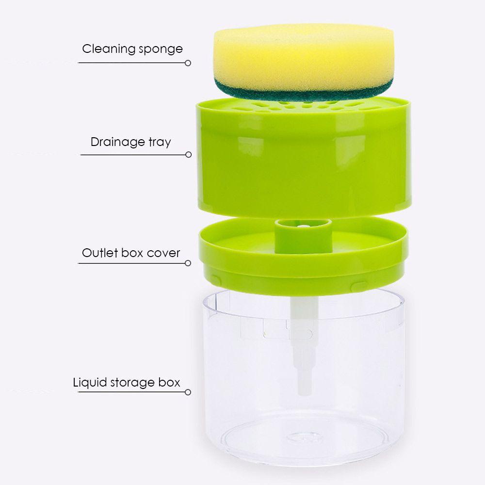 Populer 500ML Soap Pump Dispenser Portable Isi Deterjen Double Layer Manual Tekan Cairan Pembersih Kotak