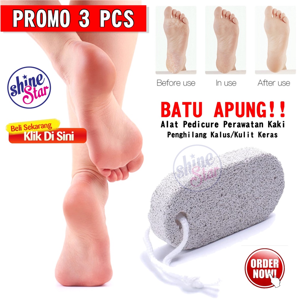 SHINE STAR - [ TERMURAH ] Sikat Kaki Batu Apung Pumice Stone Pembersih &amp; Penghilang KAPALAN Kaki Anda