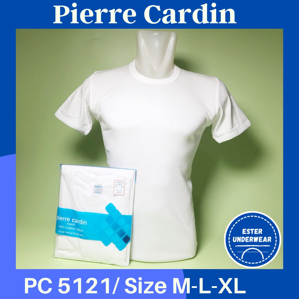 Kaos Oblong PIERRE CARDIN 5121 ROUND NECK PUTIH ISI 1 PCS