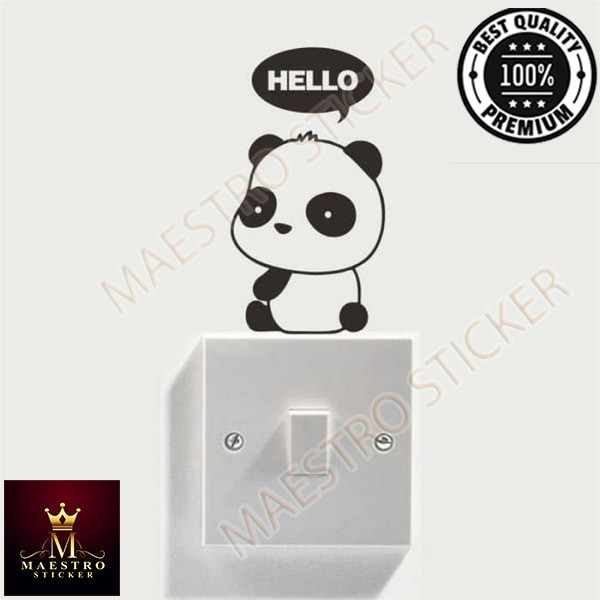 

M.STICKER Stiker Saklar Lampu Panda Hello Sticker Dingding Rumah Kantor