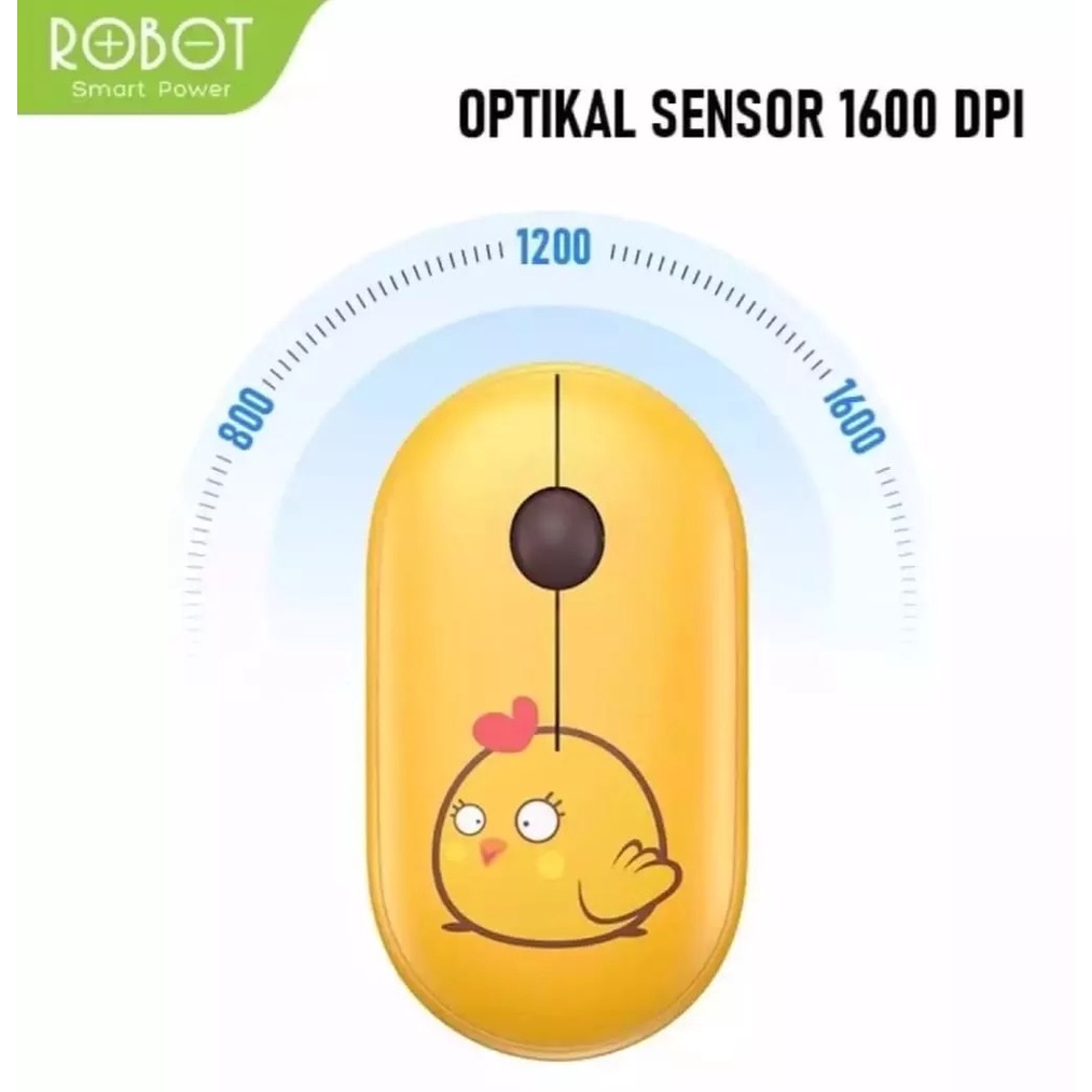 Robot M230 Wireless Mouse Silent Karakter Lucu