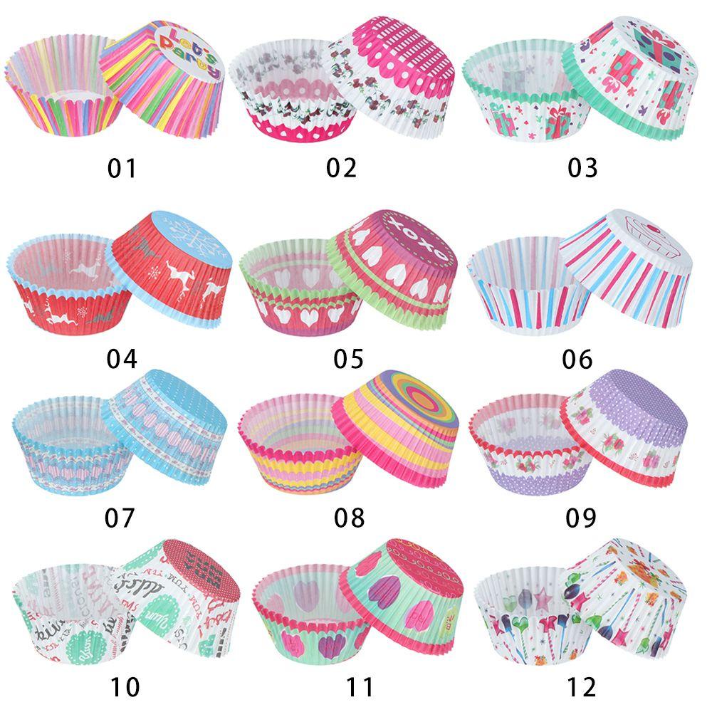 Solighter 100Pcs Pembungkus Cupcake Alat Kue Kering Rumah &amp; Dapur Liner Muffin Cases