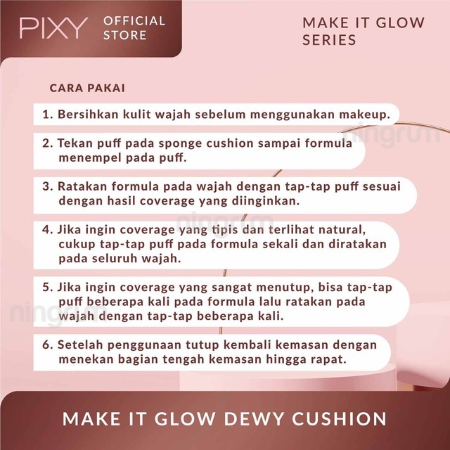 Ningrum - Pixy Make It Glow Series | Pixy Make It Glow Beauty Skin Primer Twin Pack | Pixy Make It Glow Dewy Cushion | Pixy Make It Glow Silky Powdery Cake 100% Original BPOM