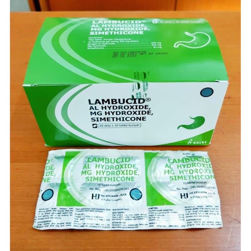 Lambucid Tablet obat kembung, maag, asam lambung per box