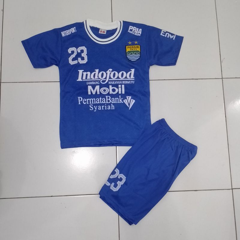 FREE NICKNAME. Setelan Jersey Bola Anak Persib Setelan Baju Kaos Pakaian Olahraga SepakBola Anak