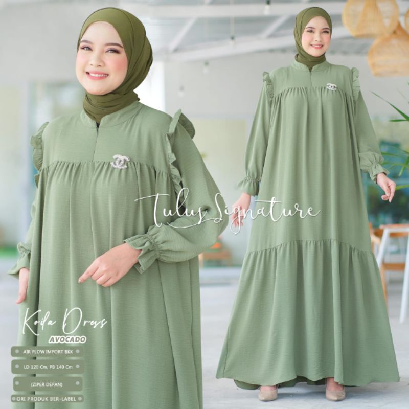 KOILA DRESS BY TULUS SIGNATURE / GAMIS POLOS WANITA MUSLIMAH / Dress airflow import ld120