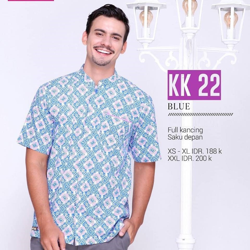 BIG SALE 2022 / ATASAN KOKO PRIA HAIHAI KK 22 BLUE / BAJU ATASAN PRIA KOKO HAIHAI / ATASAN PRIA TERB