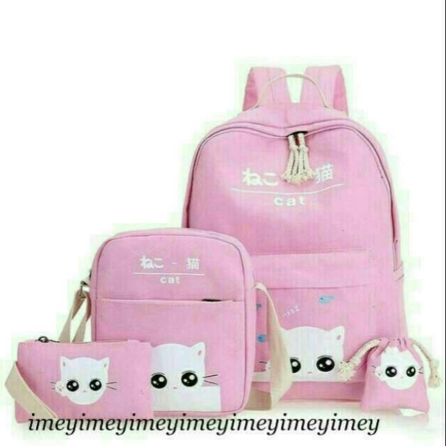 (BAYAR DITEMPAT) Backpack mata cat 4in1/tas sekolah