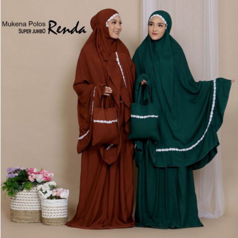 Mukena Traveling Polos Renda/Mukena Amplop Jumbo