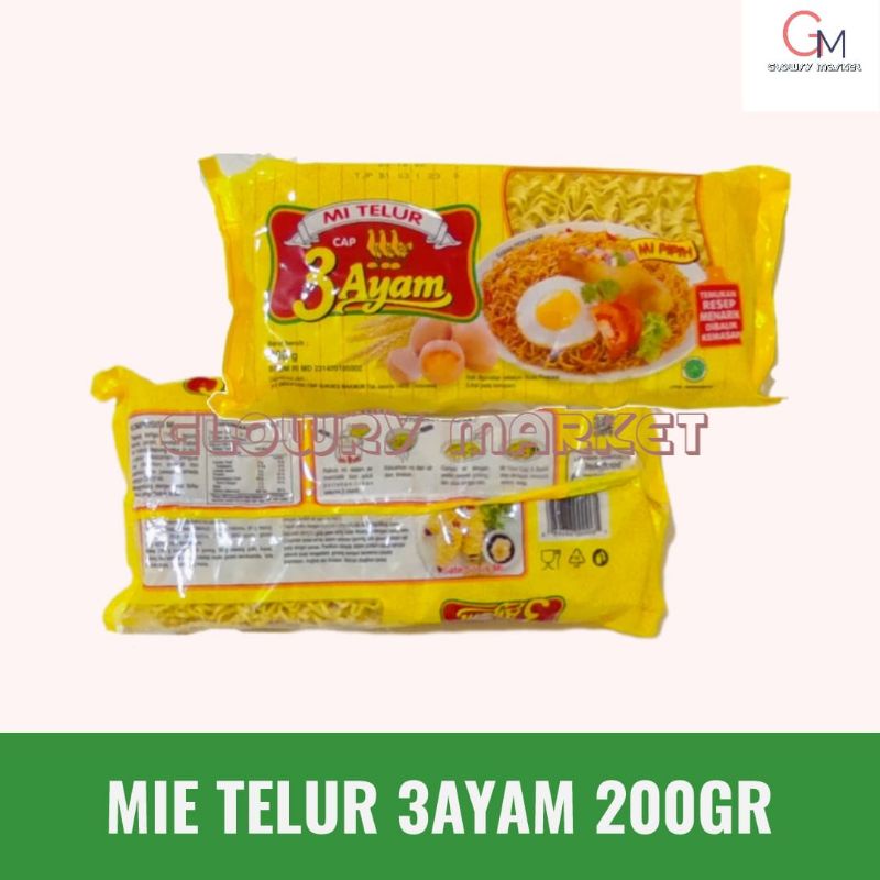 

MIE TELUR CAP 3AYAM 200GRAM MIE TELOR MI TELUR MI TELOR