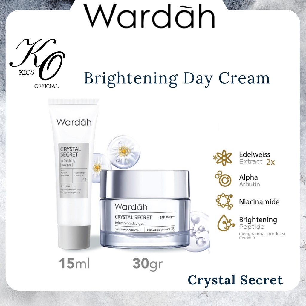 Wardah Crystal Secret Brightening Day Cream SPF 35 PA+++ 9ml | 15ml | 30g