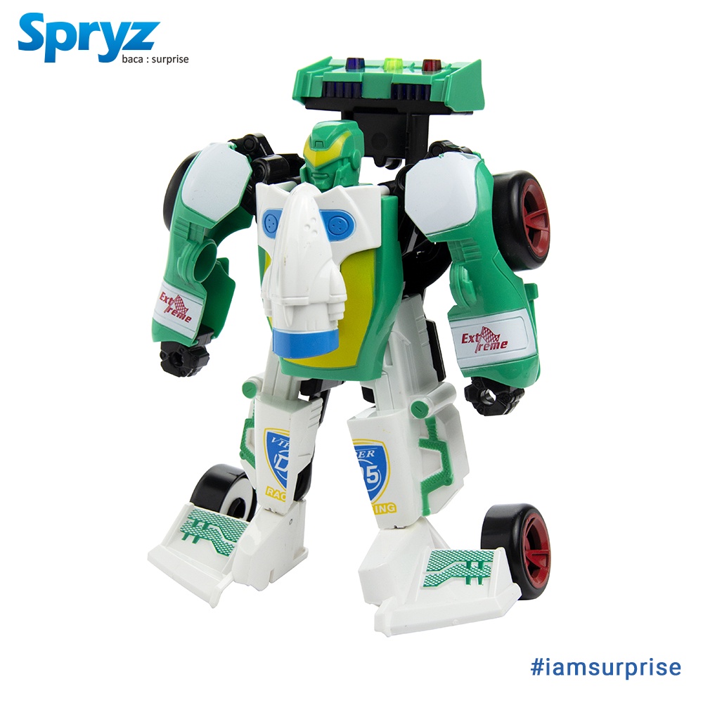 Spryz Revamp Justice Chase - Mainan Mobil Robot Transformer