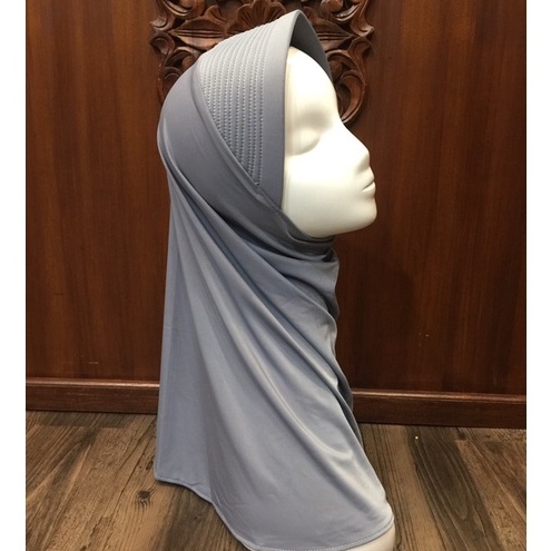 Hijab Sport Linear. Bergo Pendek, Bergo Sekolah-abu 2